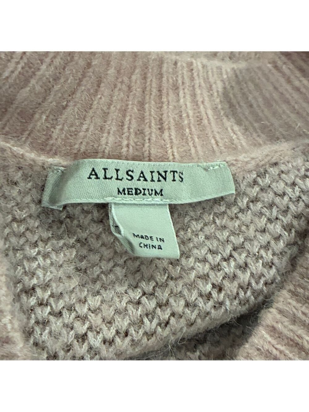 All Saints Star V-Neck Oversized Sweater in Pashmina Pink - Size Medium - Picture 7 of 16